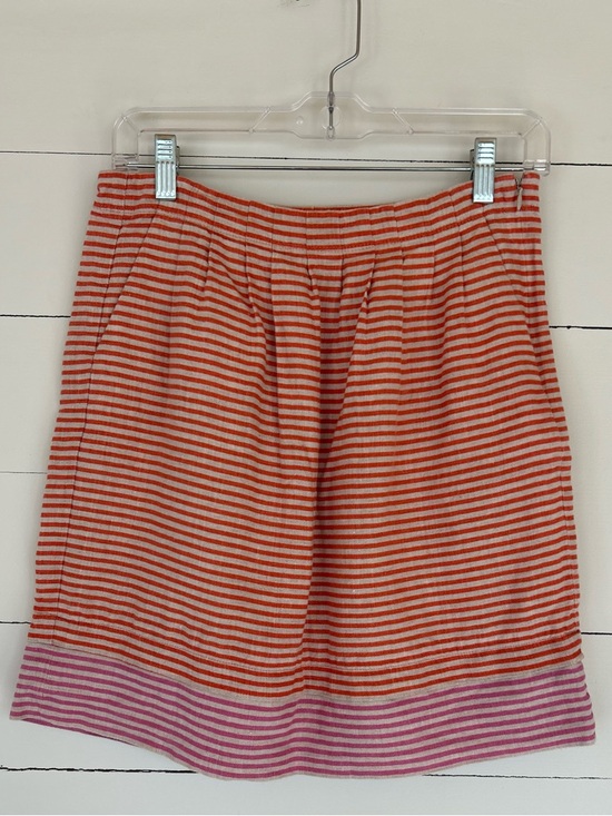 LOFT Dresses & Skirts - Loft Classic Skirt with a Flare. 100% Linen, Orange and Pink Stripes Size 4P
